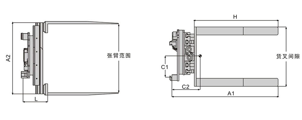 旋轉(zhuǎn)四叉叉夾|叉車(chē)四叉叉夾|大件物搬運(yùn)叉車(chē)叉夾|抱叉叉車(chē)